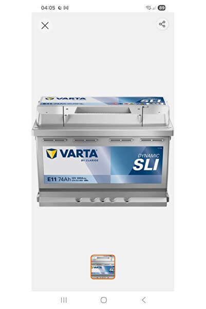 Varta 74 AMPER SLI AKÜ 12 VOLT E11 2025 ÜRETİM yeni güçlendirilmiş model 2YIL...