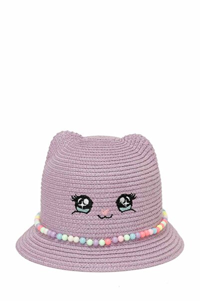 Polaris SUNNY STRAW-G 5FX Λιλά Κοριτσίστικο Ψάθινο Καπέλο
