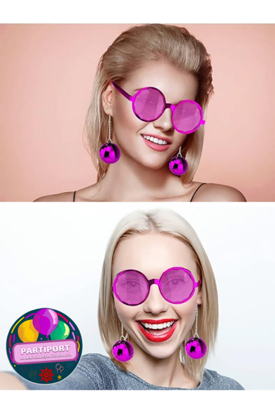 PARTİPORT نظارات ديسكو السائبة باللون الأرجواني