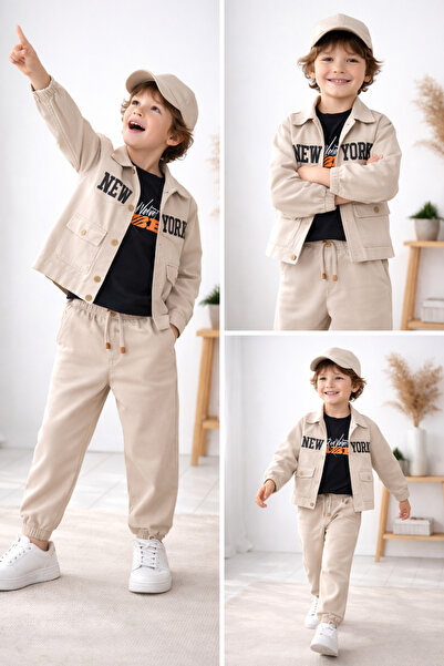 Çelix Kids Erkek Çocuk Winter Newyork 3'lü Takım Bayramlık