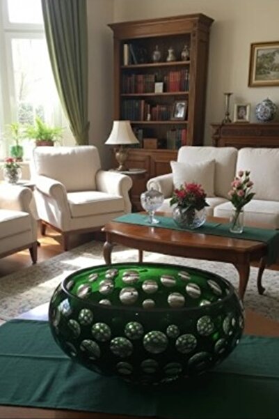 DECOSTYLE وعاء جندول كبير شفاف مزخرف وملون - وعاء تقديم وعرض مزخرف