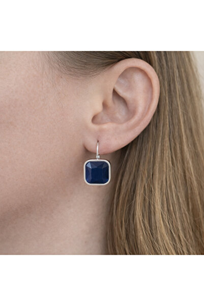 nerora أقراط من الفولاذ المقاوم للتشويه باللون الأزرق الداكن