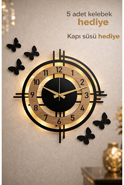 Pey Aksesuar Duvar Saati Ahşap