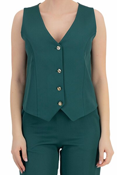 StarShinerS Elegant fabric vest, with a slightly fitted cut and V-neckline