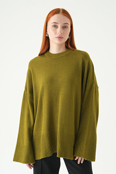 Rays 2450 Crew Neck Oversized Sweater Oil Green
