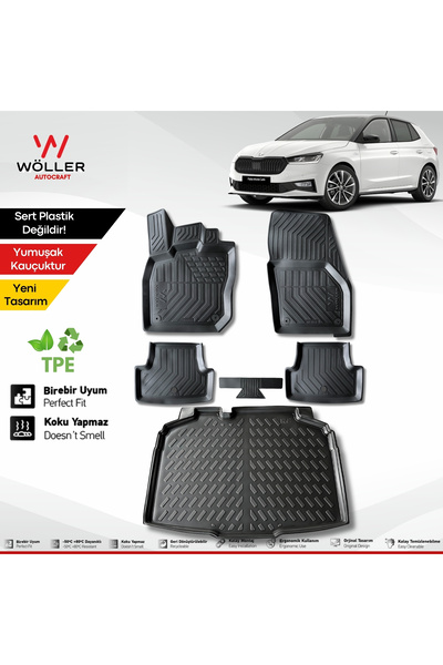 wöller Skoda Fabia Paspas Bagaj Havuzu Set 2022 2026 Arası Uyumlu 3d Ultrafle...
