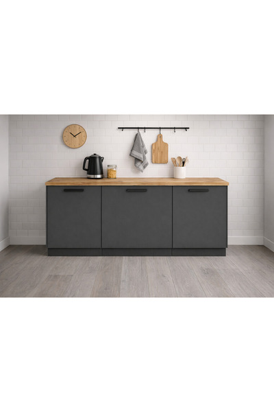 GC Devin Mutfak Alt Modül 140 cm Antrasit - Tezgah Dahil