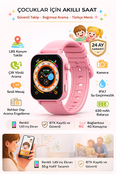 Maybax Sim Kartlı Akıllı Çocuk  Saati Romix  4G Konum Ortam Dinleme Arama Ses...