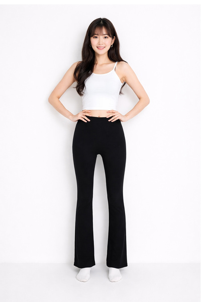 Ecrou Kadın Çelik Örgü Korseli Geniş Paça Tayt