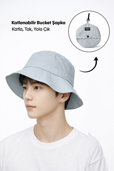 Ecrou Katlanabilir Charm Bucket Şapka Lila