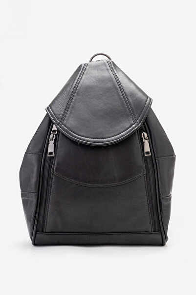 Dericlub 2056 Real Leather Women's Crossbody Backpack Black