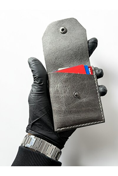 NZCLUB Hakiki Crazy GriDeri Şık Kaliteli Kartlık Cüzdan