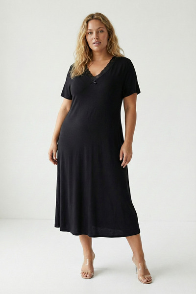 Elisho Φόρεμα με δαντέλα και λεπτομέρεια από μπαμπού με φούστα σε γραμμή Α