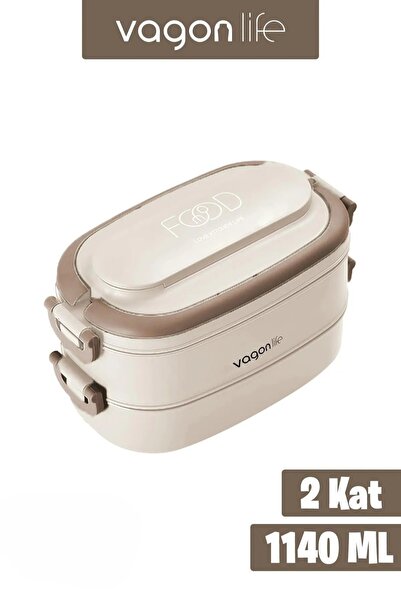 Vagonlife 1140 ML 2 Kat Paslanmaz Çelik Çorba Kaseli Bento Lunch Box Yeni Nes...