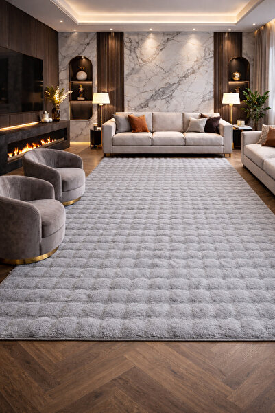 KEVLİNE Bubble Salon Mutfak Çocuk Odası Yolluk Kaymaz Taban Halı