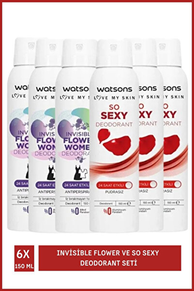 Watsons Invisible Flower 150 Ml X3 Ve So Sexy 150 Ml X3 Deodorant Seti