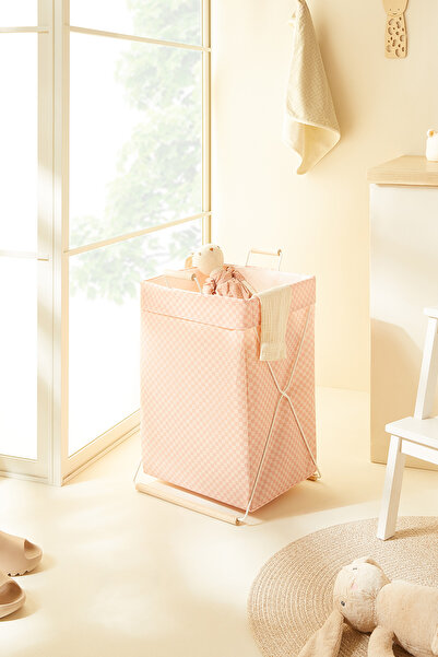 Ocean Home Textile Katlanabilir Metal Destekli Pembe Dama Desen Düzenleyici O...