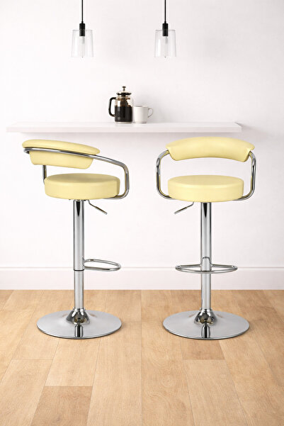 Bürocci Monica Bar Sandalyesi - Krem Deri - 9510q0115