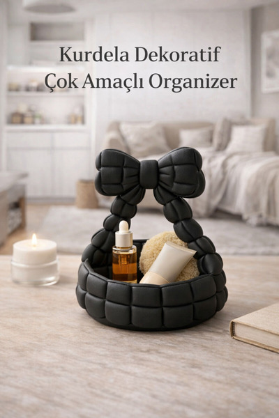 Sellor Kurdela Figürlü Sunumluk Organizer 13x14 cm PLA Kahve Yanı & Takı Düze...