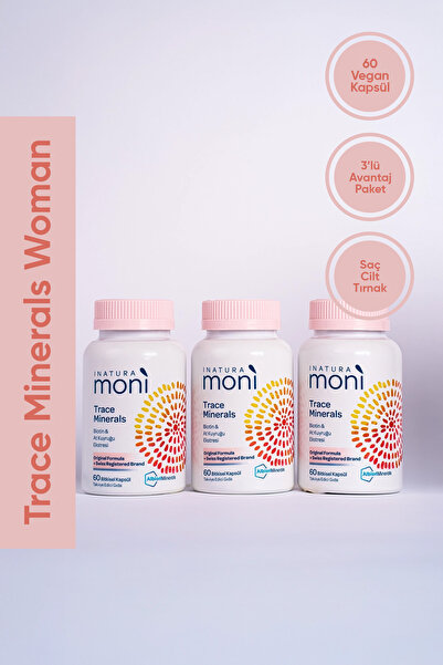 Moni Vitamins 3'lü Moni Trace Minerals Biotin 5000, Krom, Çinko, Selenyum, At...