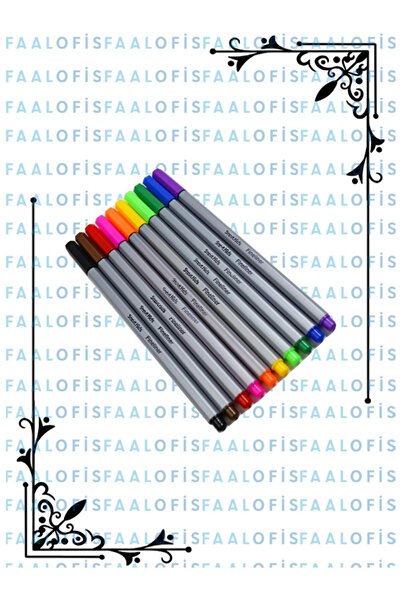 Smart Kids قلم Fineliner ذو 10 ألوان، مادة عالية الجودة، طرف رفيع