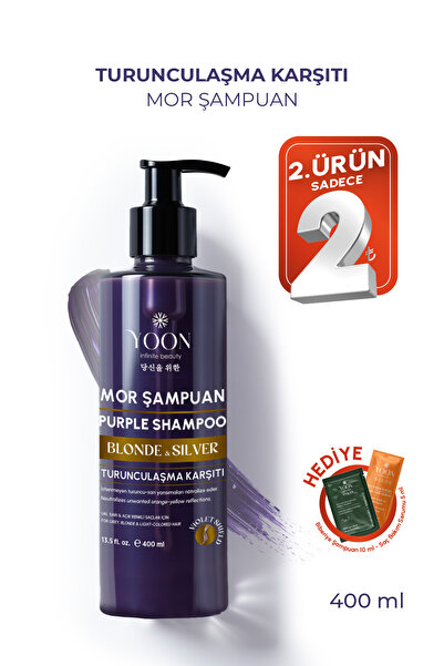 YOON Turunculaşma Karşıtı Mor Şampuan 400ml – Sarı, Gri, Platin Saçlara Özel ...