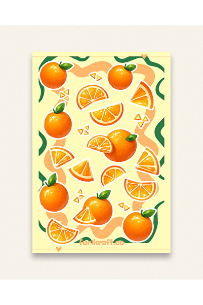 furikraft.co "Portakal" Konseptli Sticker Seti Bullet Journal, Scrapbook, Jun...