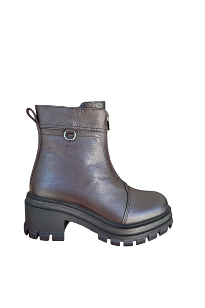 Castle Black YLDZ-52674-1 Γυναικείες κλασικές μπότες από γνήσιο δέρμα καφέ