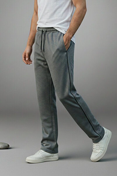 OXVİN Pantaloni de trening largi, cu tiv plat, cu picior larg, cu 2 fire, gro...