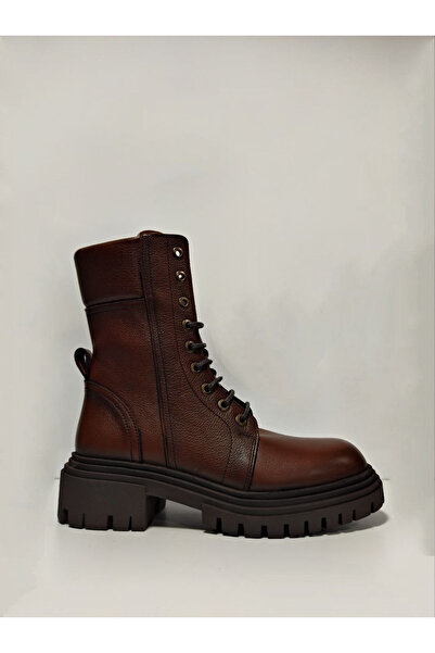 Castle Black YLDZ-9233-1 Γυναικείες Μπότες από Γνήσιο Δερμάτινο Καφέ