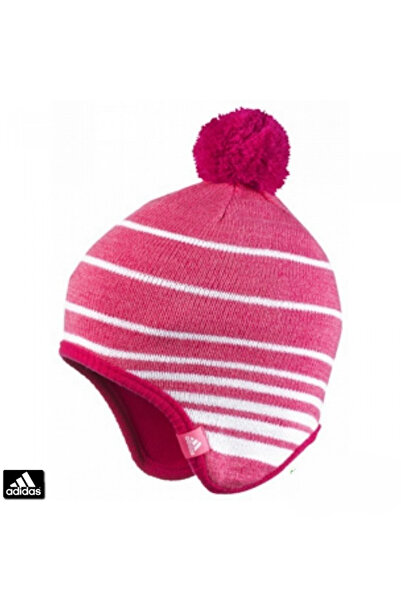 adidas M67470 STRIPY PERUVIAN 2-6 Yaş Çocuk Beresi Pembe Beyaz