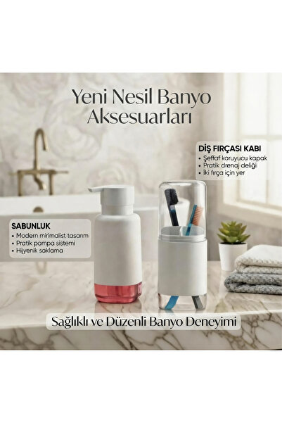 SARAÇOĞLU STORE Sıvı Sabunluk - Lüks Çerçeveli Modern Şeffaf Banyo Sabun Disp...