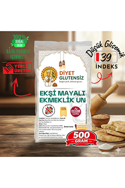 Diyet Glutensiz Glutensiz Ekşi Mayalı Ekmeklik Un Karışımı 0,5 Kg