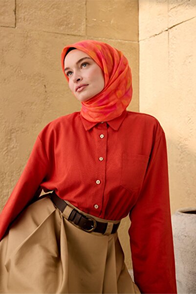 Silk Home Eșarfă subțire din bumbac moale, cu model de flori de rodie, roz-ga...