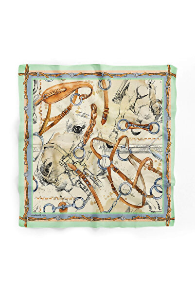 Modabutik E98 HORSE WATERCOLOR VINTAGE TASARIM BANDANA