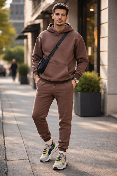 Souris Ανδρικό Σετ Αθλητικό Κοστούμι Άνετο Εφαρμογή με κουκούλα Βαμβακερό επέ...