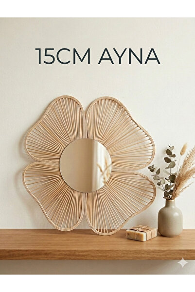 ebrulihome Rattan yonca ayna 15 cm