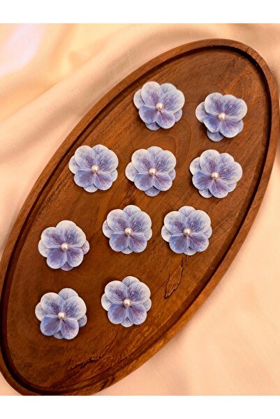 Navy Blue Hydrangea Pearl Detailed Artificial Flower -20 Pieces