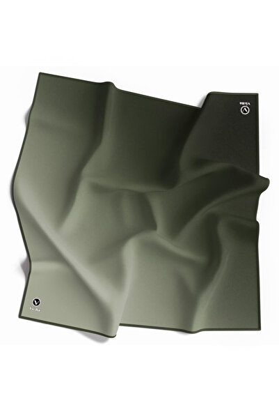 VİOLLA Twill Degrade Desenli Haki Yeşili Renkli 90x90 Eşarp (İpek İçermez) Di...