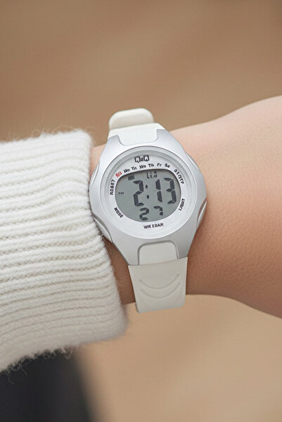 Q&Q 5-10 Yaş Kronometreli, Işıklı, Alarmlı, 100 Metre Su Geçirmez Beyaz Kız-E...