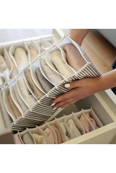 Eynel Υφασμάτινο συρτάρι 2 τεμαχίων με θήκες ακορντεόν, υφασμάτινο πτυσσόμενο...