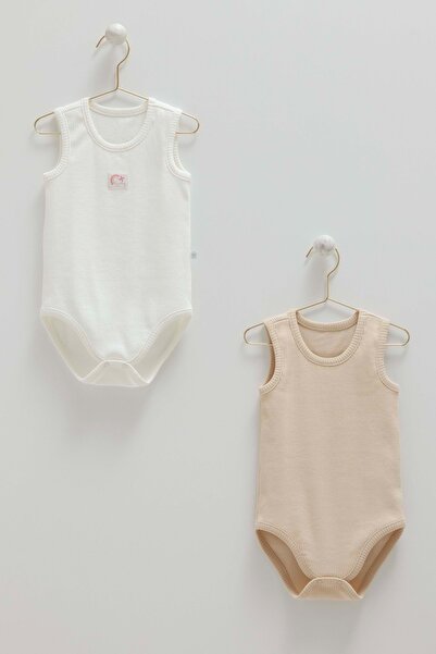 Caramell Basic Blouse Sleeveless Tight Girls' Double Bodysuit Beige