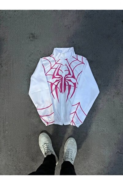 Lushen Anime Çizgi Unisex Paraşüt Kumaş Oversize Rüzgarlık Yağmurluk İnce Ceket