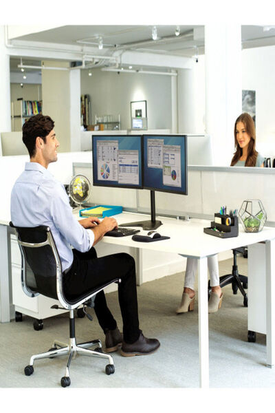 Techly Çift Monitör Ve Tv Askı Aparat Kolu Standlı  13-32 Inç