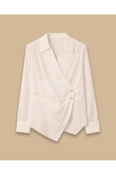 SEÇİL Pile Detaylı Kruvaze Gömlek