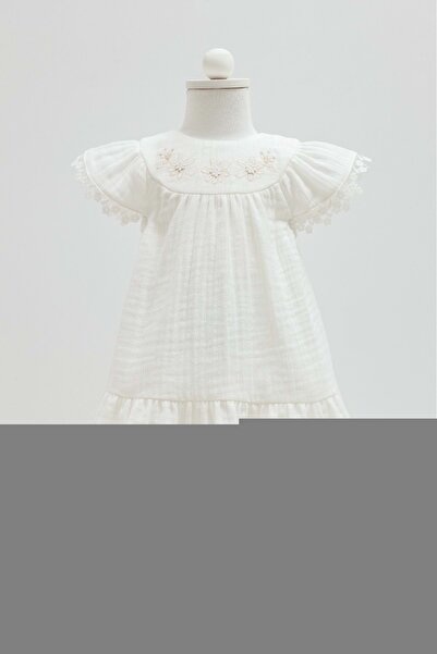 Caramell Smi̇le Muslin Dress Ecru