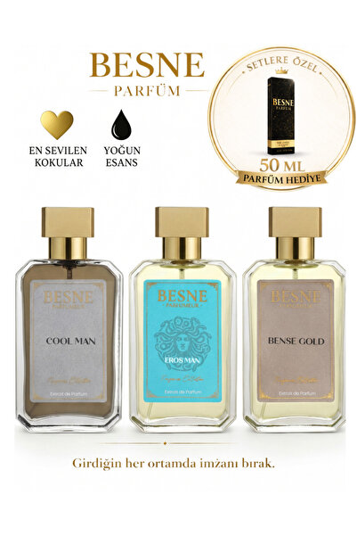besneparfum Besne Parfüm Cool Man - Eros Man - Gold Erkek 3’lü Set