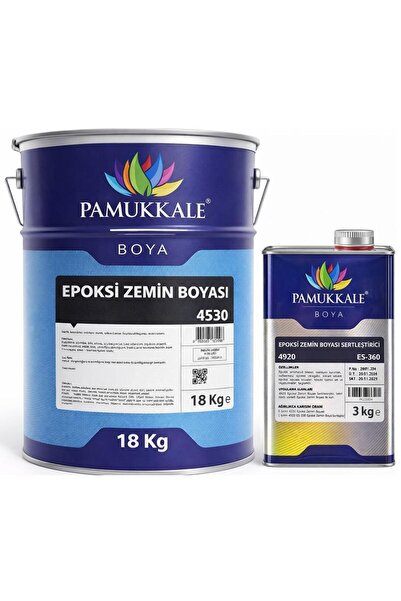 Pamukkale 4530 Solventli Epoksi Zemin Boyası 21 Kg Antrasit Gri Ral 7016