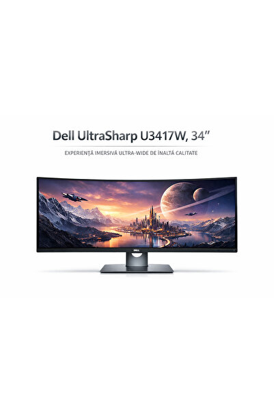 Dell Monitor curbat UltraSharp U3417W, 34", IPS, UWQHD 3440×1440, HDMI/DP, Ul...