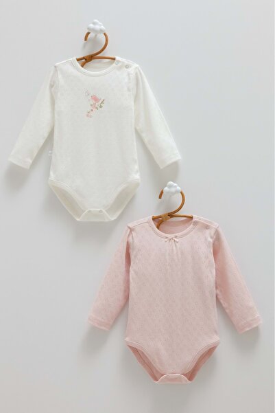 Caramell All Time Girl Baby Girl Double Zippered Bodysuit Dried Rose